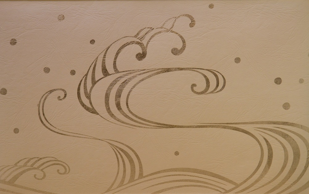 Vagues: création originale, dorure sur parchemin