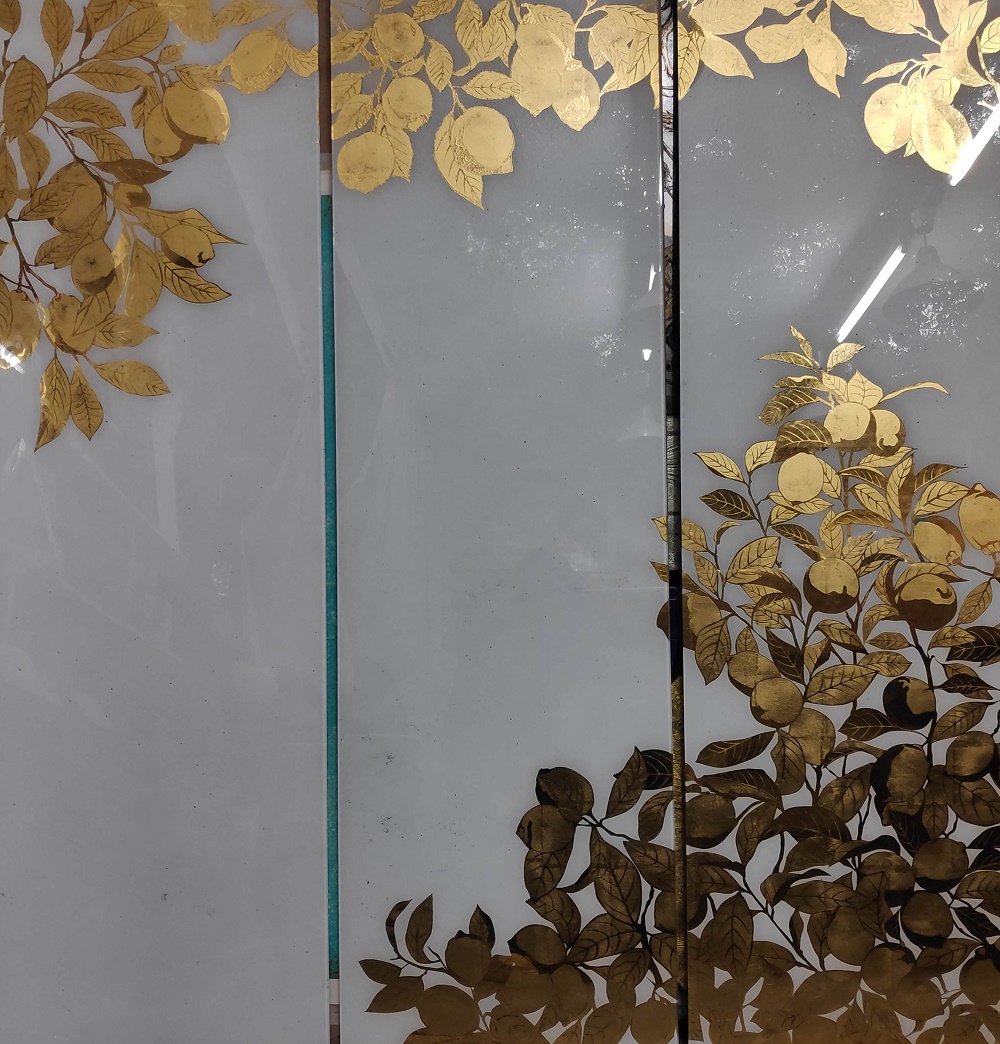 Verres Eglomisés: quelques exemples de réalisation, dorure et peinture sur verre