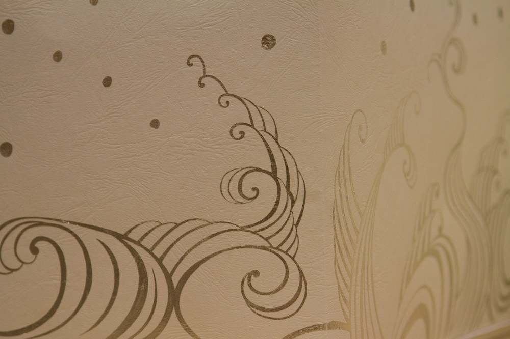 Vagues: création originale, dorure sur parchemin
