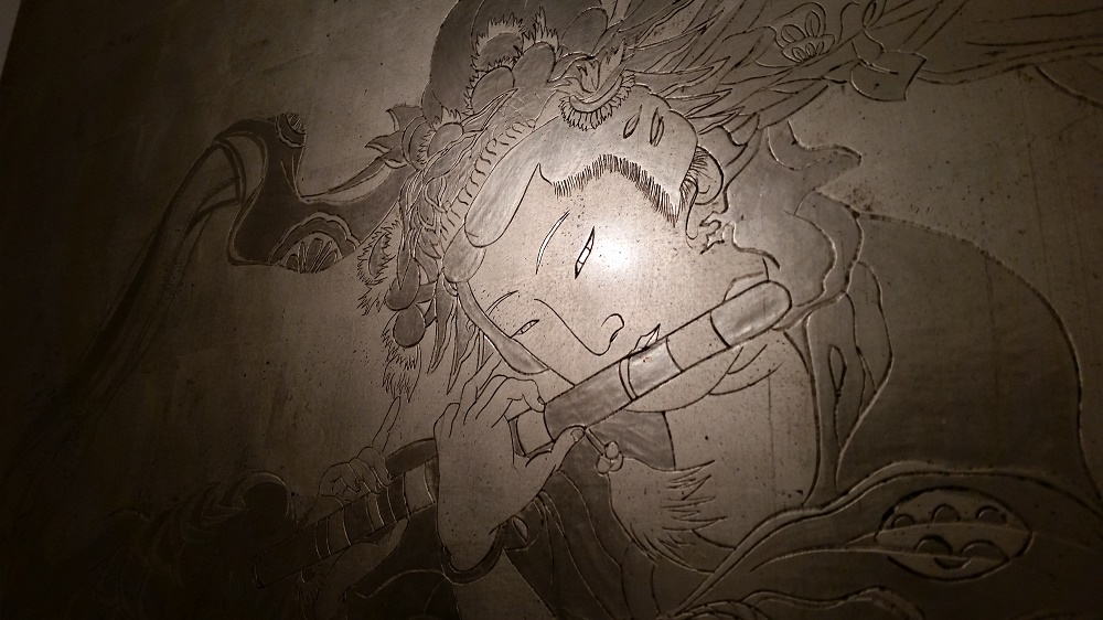 Ukiyoé copie de gravures japonaises anciennes dorure traditionnelle , dim 90 x 135 cm